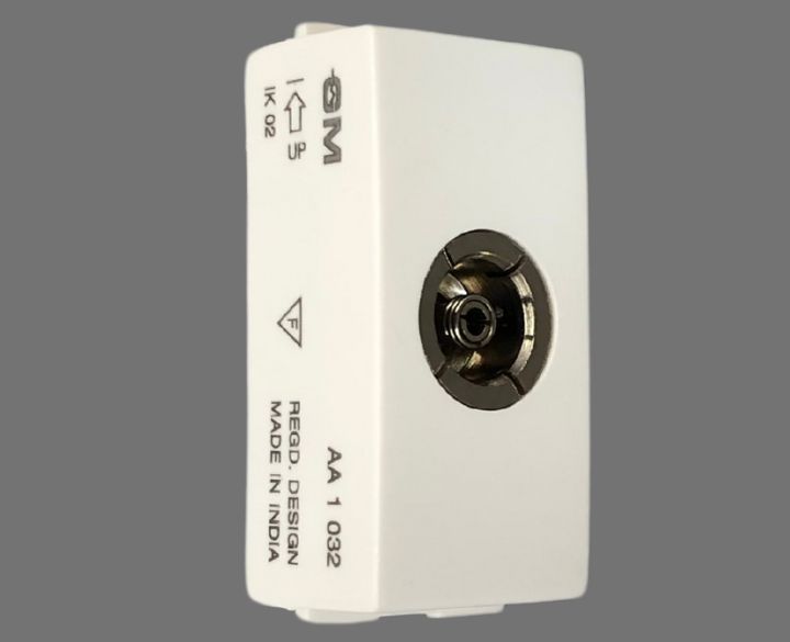 Fourfive TV Socket Coaxial 1 Module AA1032  White